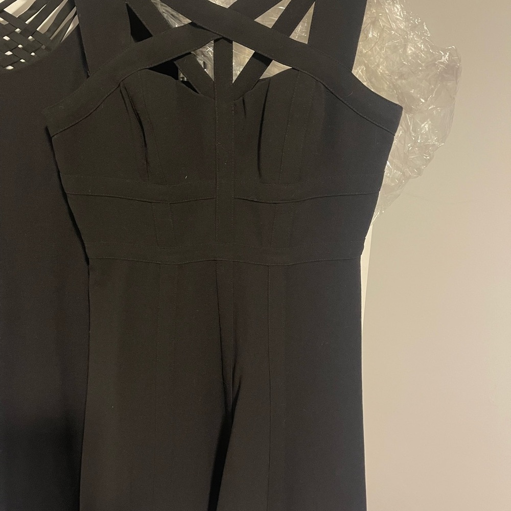 BCBGMaxAzria Black Strappy Mini Dress